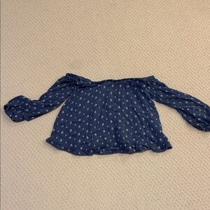 Abercrombie & Fitch Navy Blue Off-Shoulder Blouse